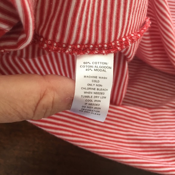 Loft pinstripe ruffle sleeve square neck tee - Picture 7 of 7